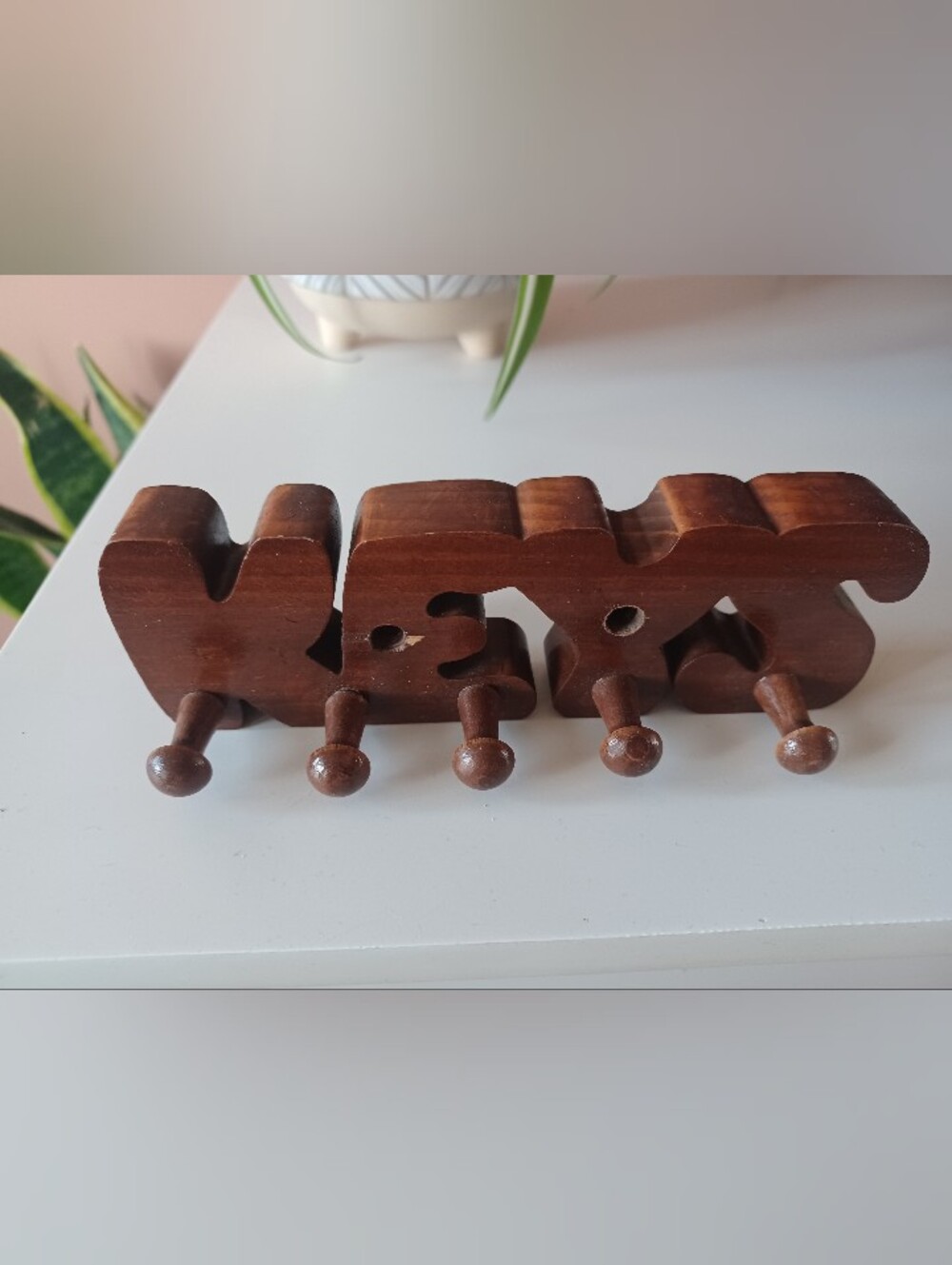 Retro Vintage Wooden Key Holder Wall Hanging Decor Wimsy Farmhouse Country